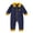 Blue, variant on Baby Cotton Romper Jumpsuits Snap Button Down Long Sleeve Footless Sleep and Play Onesie(Green,6-12 Months)