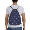 thumbnail image 2 of Bingfone Anchor Heart Blue Drawstrings Backpacks Bags For Men Women Gym Drawstrings Bag, 2 of 9