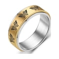 thumbnail image 5 of Anxiety Fidget Spinner Rings for Men Women Butterfly 14K Yellow Gold Spinning Rotate Ring Punk Cool Anti Stress Jewelry, 5 of 6