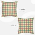 thumbnail image 7 of Velvet Decorative Throw Pillow Covers Set of 2, Soft Square Cushion Cover with Invisible Zipper Retro Red Green Plaid Check Printing, 18"x18", 7 of 7
