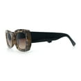 thumbnail image 6 of Womens Classy Mod Thick Plastic Rounded Rectangle Fashion Sunglasses Beige Tortoise - Brown, 6 of 8
