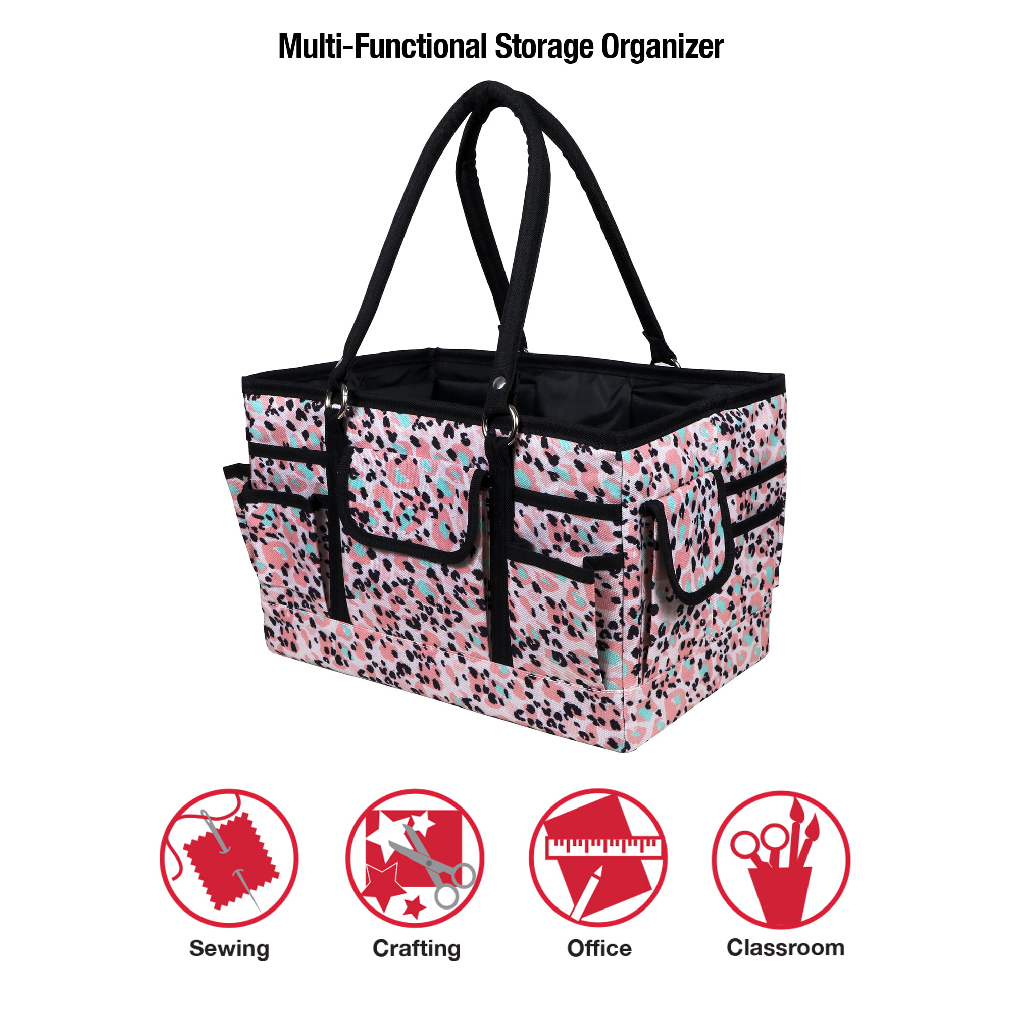 SINGER Sewing Storage Collapsible Tote Caddy, Craft Storage, Multicolor  Butterfly Print, 1 Count 