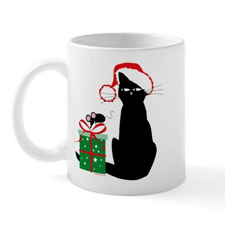 

CafePress - Santa Cat & Mouse Mug - 11 oz Ceramic Mug - Novelty Coffee Tea Cup