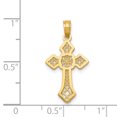 thumbnail image 2 of 14K Yellow Gold Gold Polished Cross w/lace Center & Arrow Tips Pendant, 2 of 2