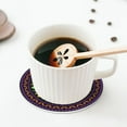 thumbnail image 5 of Honeii Mardi Gras5 print Leather Coaster Set of 4, ideal for safeguarding your furniture from drinks spills and effortless cleanup-Round Shape, 5 of 6