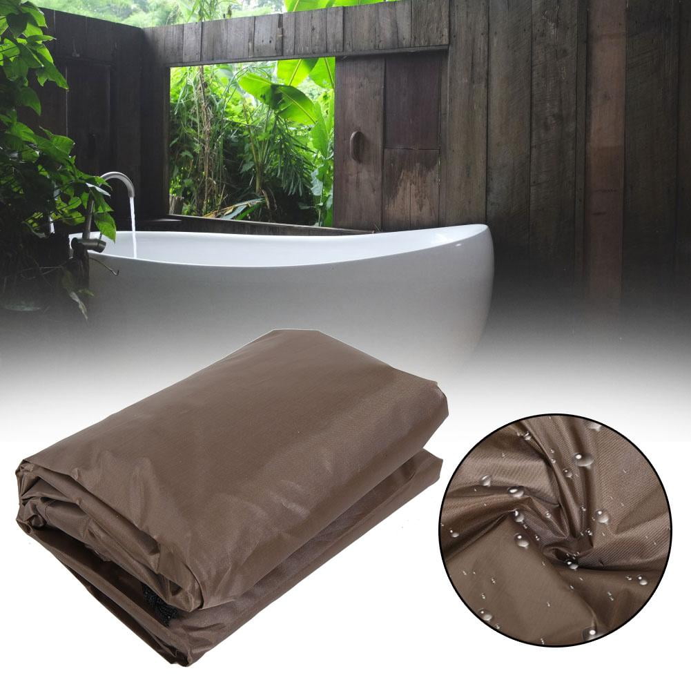 Hot Spring Protector Cover Silver-Coated Rainproof Dust-Proof Strong Durability Hot Spring Cover Coffee for Outdoor Bathtubs Hot Springs