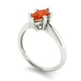 thumbnail image 2 of Clara Pucci 14K White Gold Solid Gold Red Solitaire Anniversary Ring for Women - 1 cttw Marquise Cut, 2 of 7