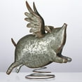 thumbnail image 2 of 11" Silver Unique Animalistic Flying Pig Tall Table Top Decor, 2 of 2