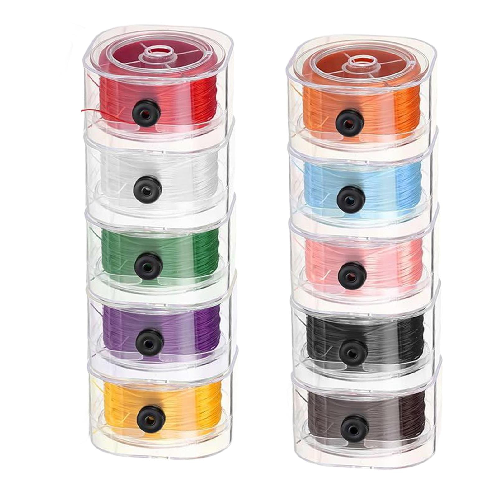 HILABEE 10Pcs 0.8mm Elastic String Cords for Bracelets Elastic Beading Cords Beads Stringing Stretch Threads 90M Length Elastic Cords