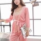 thumbnail image 5 of Batas Para Mujer, Bata de Baño, Pijama Aterciopelado, Camisón, Abrigo Con Tirantes, Pantalón, Ropa Para El Hogar, 3 Piezas Odeerbi  ODB141815, 5 of 9