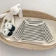 thumbnail image 4 of Conjunto de abrigo superior a rayas para niña de 0 a 5 años, prendas de vestir con cuello vuelto, pantalones de pierna ancha, traje de 2 uds a la moda para niño, 4 of 6