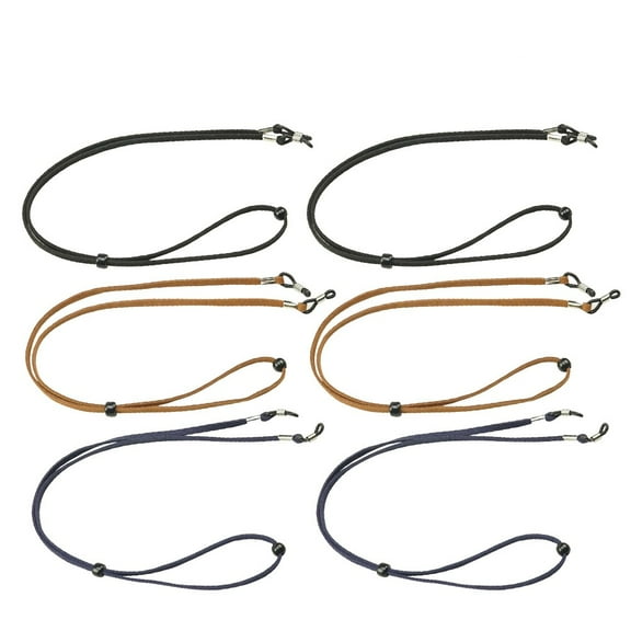 6PCS Eyeglass Holder Chain Eyewear Retainer Womens Mens Sunglasses Eyeglasses Strap (Black, Dark Blue and Dark Brown/ 2PCS Each)
