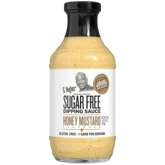 G Hughes Sugar Free Honey Mustard Dipping Sauce, 18 oz -Pack of 4