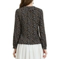 thumbnail image 3 of INSPIRE CHIC Women's Casual Peter Pan Collar Floral Chiffon Top Shirt, 3 of 6