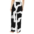 thumbnail image 3 of Uemuo Cow Print Black White Pattern Women's Wide Leg Palazzo Lounge Pants with Pockets Light Weight Loose Comfy Casual Pajama Pants-XX-Large, 3 of 9