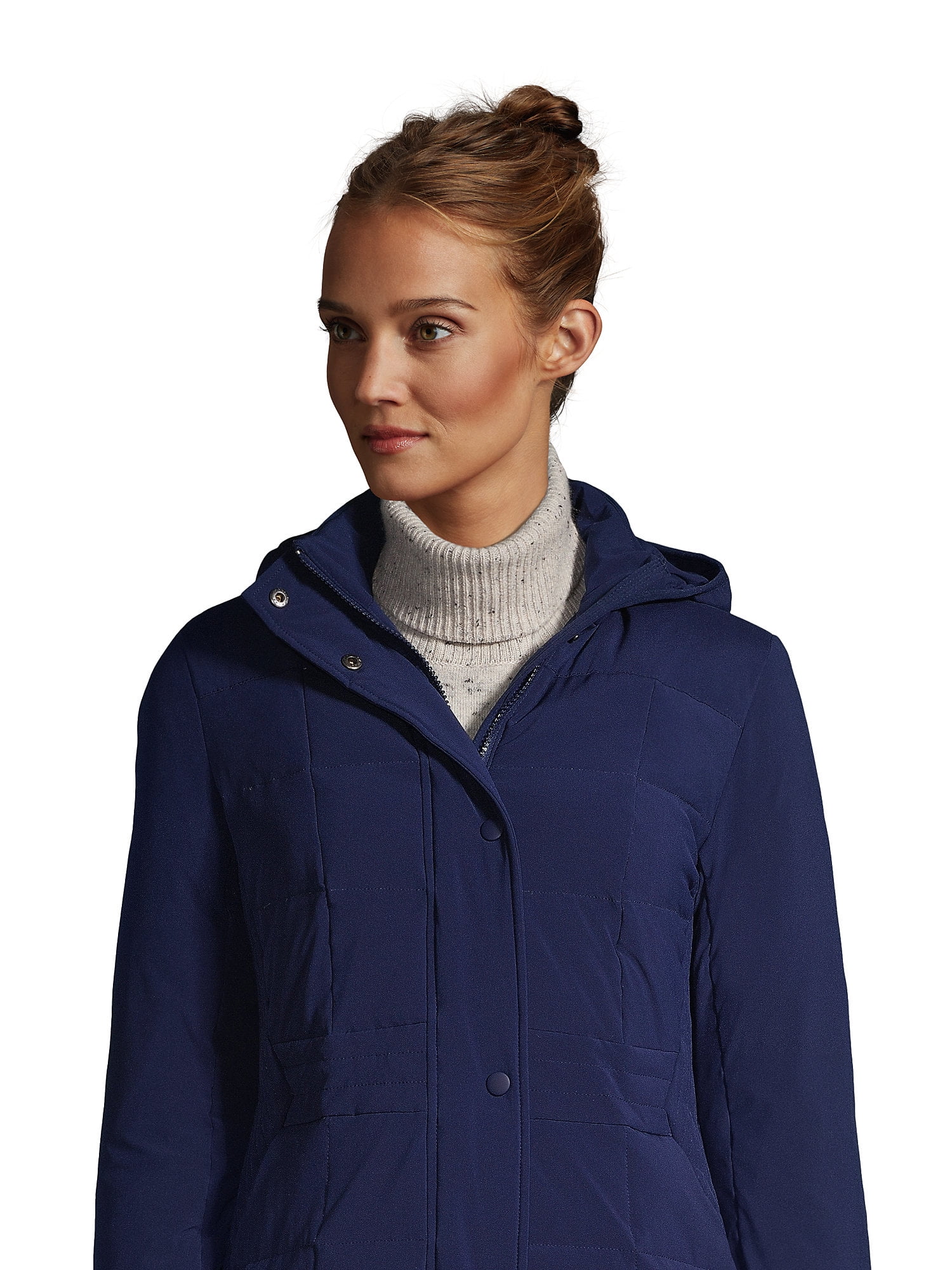 Lands' End Women's Tall Quilted Stretch Down Coat