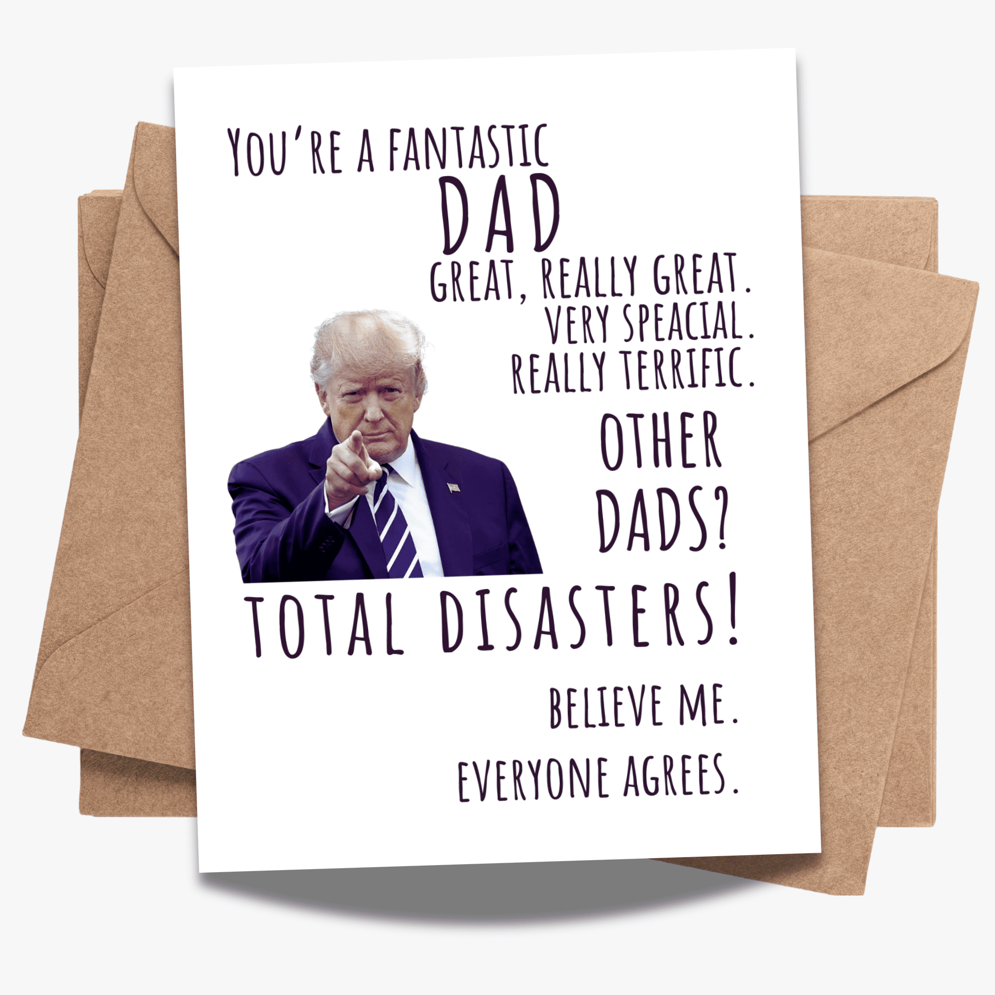 Funny Trump Card for Dad, Stepdad, Husband, or Grandpa – Hilarious Birthday, Father’s Day, or Special Occasion Gift