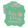 thumbnail image 1 of Inkdotpot Kiss The Miss Goodbye Bridal Shower Bottle Tag Real Rose Gold Foil Favor Bracket Shape Hang Tags Pack Of 50, 1 of 7