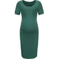 thumbnail image 2 of Maternity Dresses for Daily Baby Shower and Photography, Side Ruching Womens Bodycon Dress, Short Sleeve, Army Green, Medium, 2 of 6