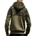 thumbnail image 3 of MAWCLOS Mens Pullover Camouflage Sweatshirt Drawstring Hoodies Fleece Fall Long Sleeve Hooded Tops Army Green S, 3 of 6