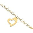 thumbnail image 1 of 14K Yellow Gold Oval Link Heart Bracelet, 1 of 3