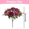 thumbnail image 5 of Artificial Dried Look Fall Peony Flowers 1PC 12.6in Tall Burgundy Vintage Silk Peony Bouquet Realistic Fake Peonies Floral Stems for Autumn Home Wedding Vase Centerpieces Arrangements Decor(7 Peony), 5 of 8