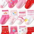 thumbnail image 4 of CAUYDY 3T 4T 5T Toddler Girls Socks Set 12PC Baby Kids Non-Slip Floor Socks Mid Cut for Fall Winter Spring Sizes 3-5 Years, 4 of 4