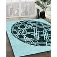 thumbnail image 2 of Ahgly Company Indoor Square Patterned Blue Jay Blue Area Rugs, 4' Square, 2 of 6