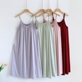 thumbnail image 5 of Summer Dresses for Women Loose Fit Women's Sleepwear Cotton Tank Tops Spaghetti Strap Loungewear Womens Nightgown Purple, 5 of 9