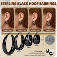 thumbnail image 5 of YOUNGYUE 925 Sterling Silver Hoop Earrings for Women 12mm Wide Thick Hypoallergenic Large Chunky Hoop Earring for Women, 5 of 8