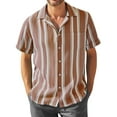 thumbnail image 1 of Men's Summer New Loose Print Short Sleeve Shirt Cardigan Beach ShirtM, 1 of 4