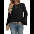 thumbnail image 3 of Blusas de Larga Acampanadas y Holgadas para Mujer, Otoño e Invierno 2025, Temperamentales, para Mujer Negro M, 3 of 10
