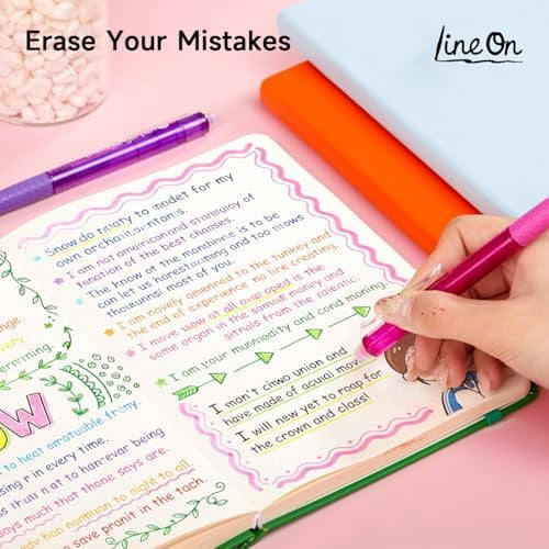 Erasable Gel Pens, 15 Colors Retractable Fine Point Erasable Pens Clicker, Fine Point(0.5mm), Assorted Color Inks, Make Mistakes Disappear for Drawing Writing Planner and Crossword Puzzles