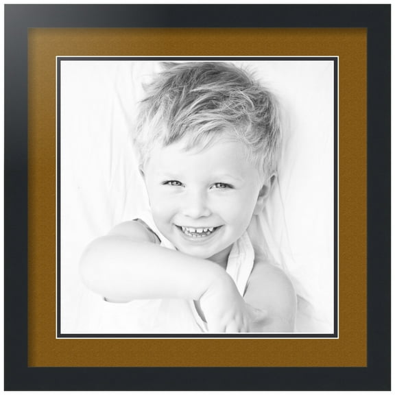 ArtToFrames Collage Photo Picture Frame with 1 - 14x14" Openings, Framed in Black with Coronado and Black Mats (CDM-3926-669)
