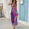thumbnail image 6 of Vibrant Colorful Paisley Floral Design Art King Size Sleeveless Dress Dresses Summer Women Dresses Clothing Woman Dresses Dress, 6 of 7