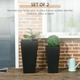 thumbnail image 3 of Outsunny 2-Pack MgO Flower Pots with Drainage Hole, Outdoor Planters Black, 3 of 9
