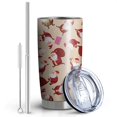thumbnail image 2 of 20oz Tumblers Beige Christmas Santa Pattern Stainless Steel Vacuum Insulated Double Wall Travel Tumbler Cups Mug with Lid and Straw,Cleaning Brush for Cold & Hot Drinks, 2 of 7