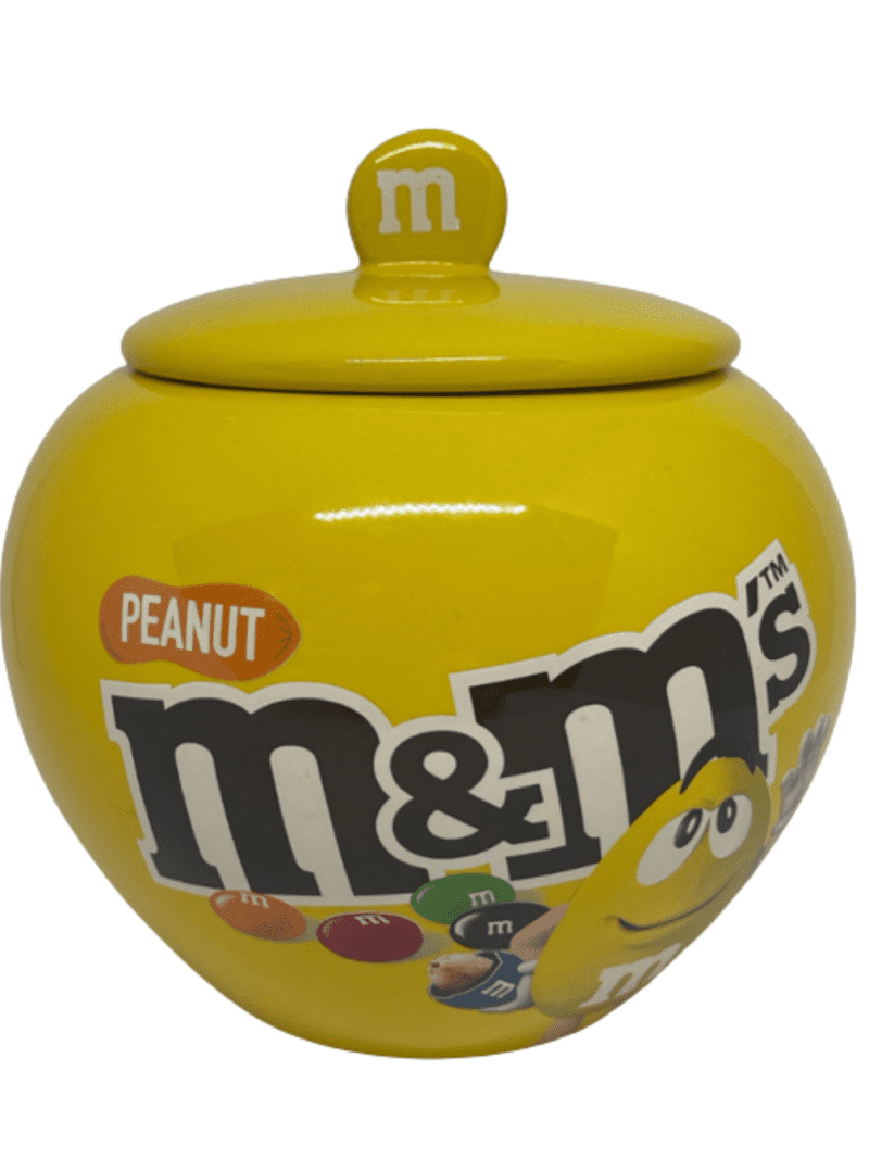 M&M's イエローキャラクター 収納ボックス M&M's World Yellow Character Peanut Candy Ceramic Container Jar