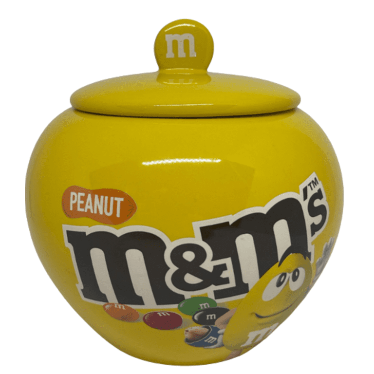 M&M's World Yellow Character Peanut Candy Ceramic Container Jar
