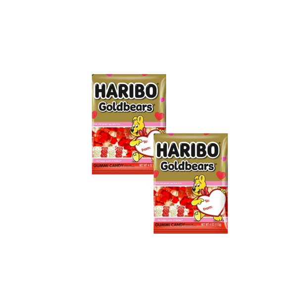 FSSTAM Valentine Haribo Goldbears Gummi Candy-TWO 4oz packs