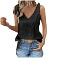 thumbnail image 2 of Women's Beach Fashion Tank Fashion Women's Summer-Neck Sleeveless Solid Casual Tank Top Blouse Lightweight Solid Color Camisole for Women Daily Comfort Wear Casual Daily Outfit, 2 of 6
