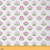 Homewish Kawaii Floral Flower Fabric by the Yard 3 Yard,Rustic Plant Sewing Fabric,Pink White Green Room Decor Fabric by the Yard For Girl Teens,Ultra Soft Home Decor