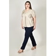 thumbnail image 2 of Blusa con detalle plisado Roman Fashion /Tallas Extras, 2761 (Beige) beige 42, 2 of 6