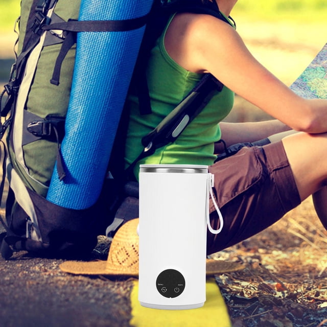 Bouilloire Électrique de Voyage Sans Fil 6000 mAh Rechargeable 400 ml en Acier Inoxydable 55 pour Voyage, Chauffe-Eau pour Lait