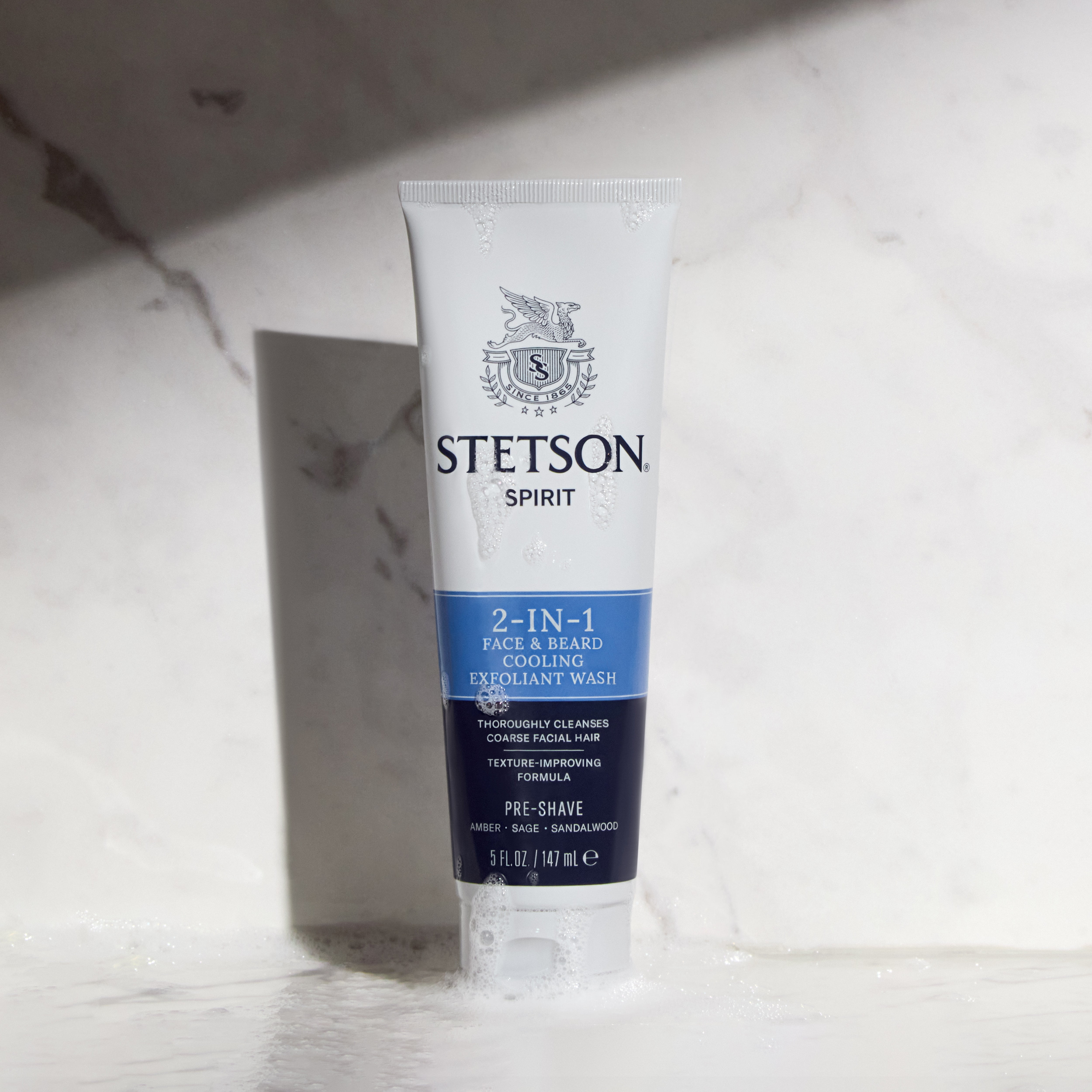 Stetson Spirit 2-in-1 Face & Beard Cooling Exfoliant Wash 5.0 fl. oz.