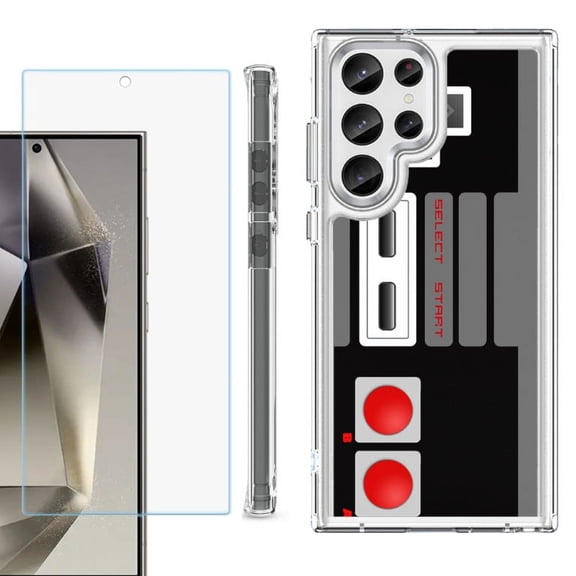 OneToughShield ® Case Compatible with Samsung Galaxy S24 Ultra, Shockproof Bumper Phone Case, with Tempered Glass Screen Protector - Game Controller