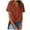 Orange, variant on Women's Linen V-Neck Button Style Half Placket Fashion Solid Color Short Sleeve T-Shirt Top
