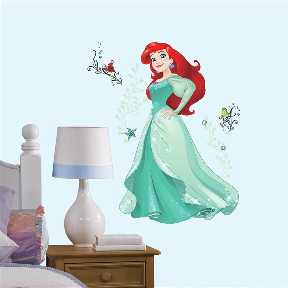 Ariel Sparkling Giant Wall Decals Disney Princess Stickers Girls Bedroom Decor 