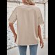 thumbnail image 5 of Camisetas Holgadas de Gran Tamaño para Mujer, Cuello Redondo, Corta, Blusa Informal de Verano Y2K 2025, Camiseta Básica Caqui XXL, 5 of 9