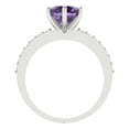 thumbnail image 4 of Clara Pucci 14K White Gold 1.71ct Alexandrite Solitaire with Accents Ring, 4 of 8